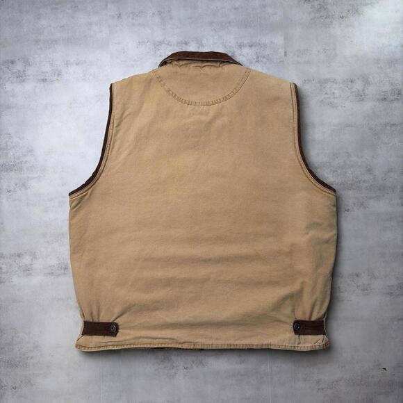 Vintage Tan Wrangler Hero Sherpa Lined Canvas Workwear Vest - Picture 8 of 8